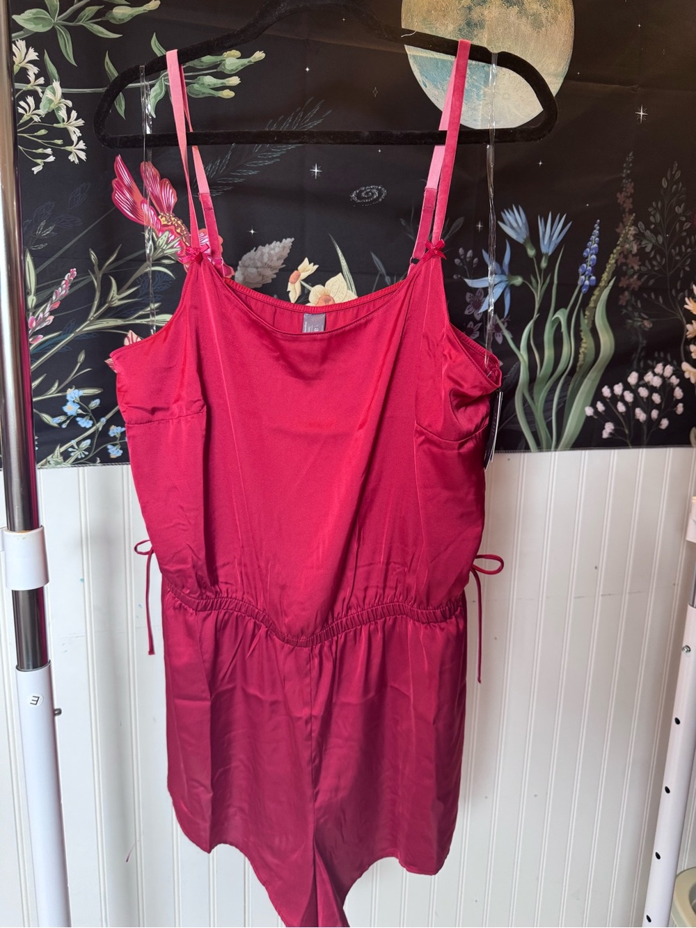 Auden Hot Pink Satin Romper
